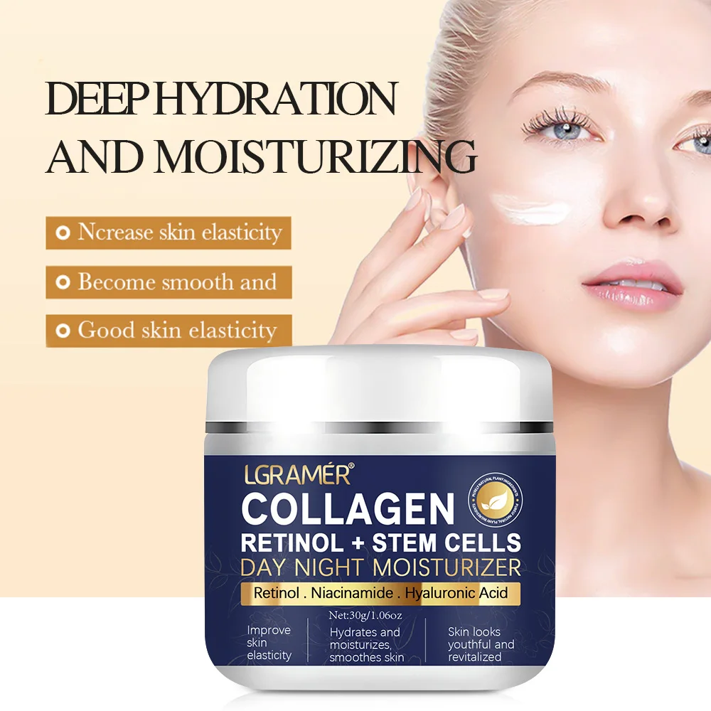 LGRAMER Collagen Cream Moisturizes, Tightens Skin, Locks in Moisture and Leaves Skin Soft