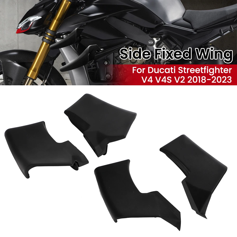 Winglets Wings Spoiler Fixed For DUCATI Streetfighter V4 V4S V4SP V2 2018-2023 Motorcycle Winglet Wing Kit Air Deflector Fairing