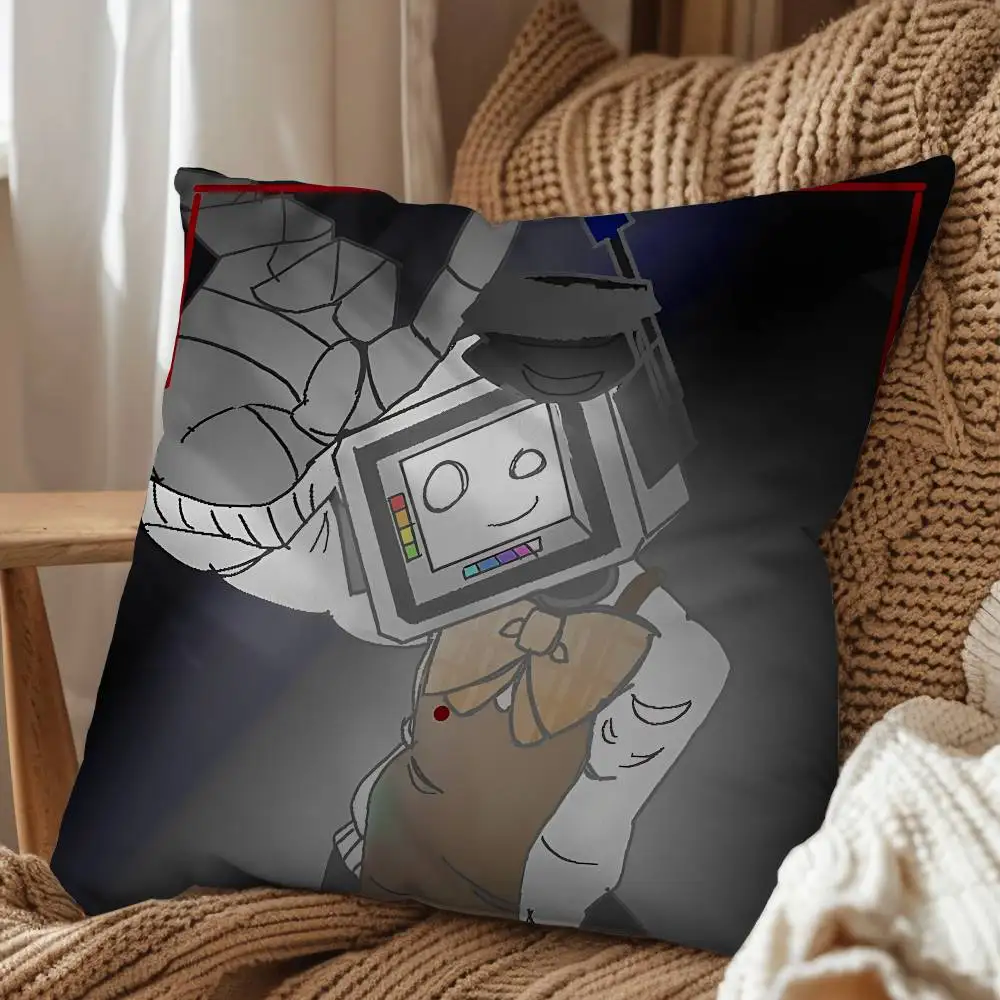 Display face Pressure game Painter Pillow Case Anti-dustmite Pillowcase Invisible zipper silky short plush Sofa cushion cover