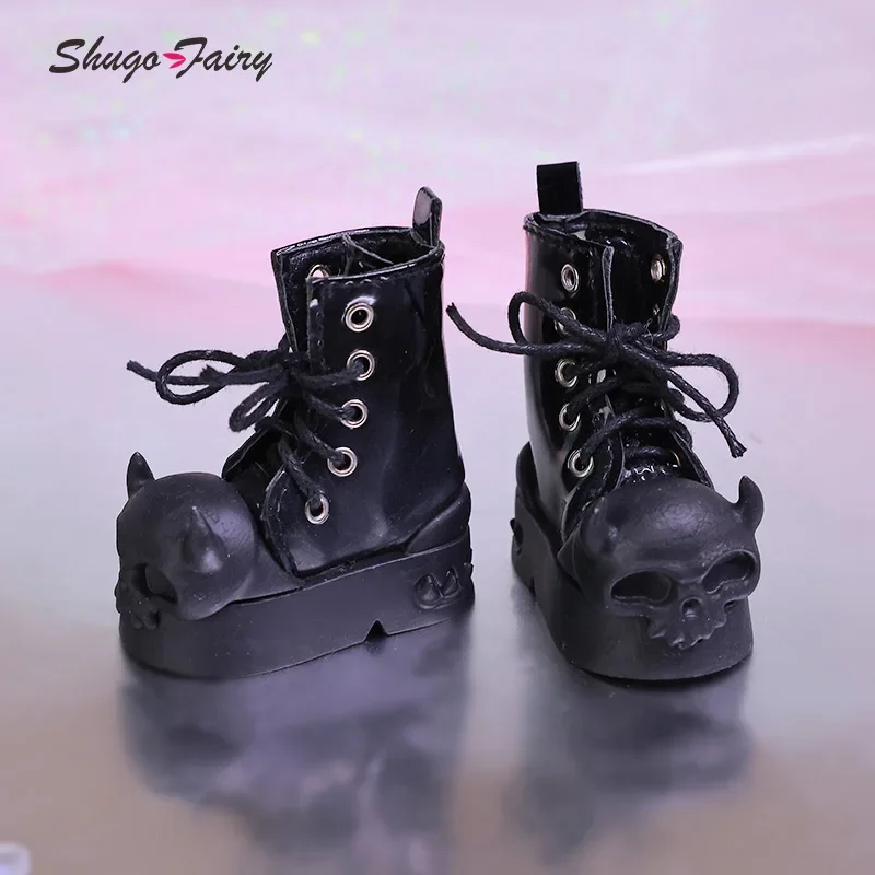 Shuga Fairy Halloween BJD Shoes for 1/4 Mini Toy stivali alti colori neri e rosa scarpe per UNA BJD accessori WX4-299