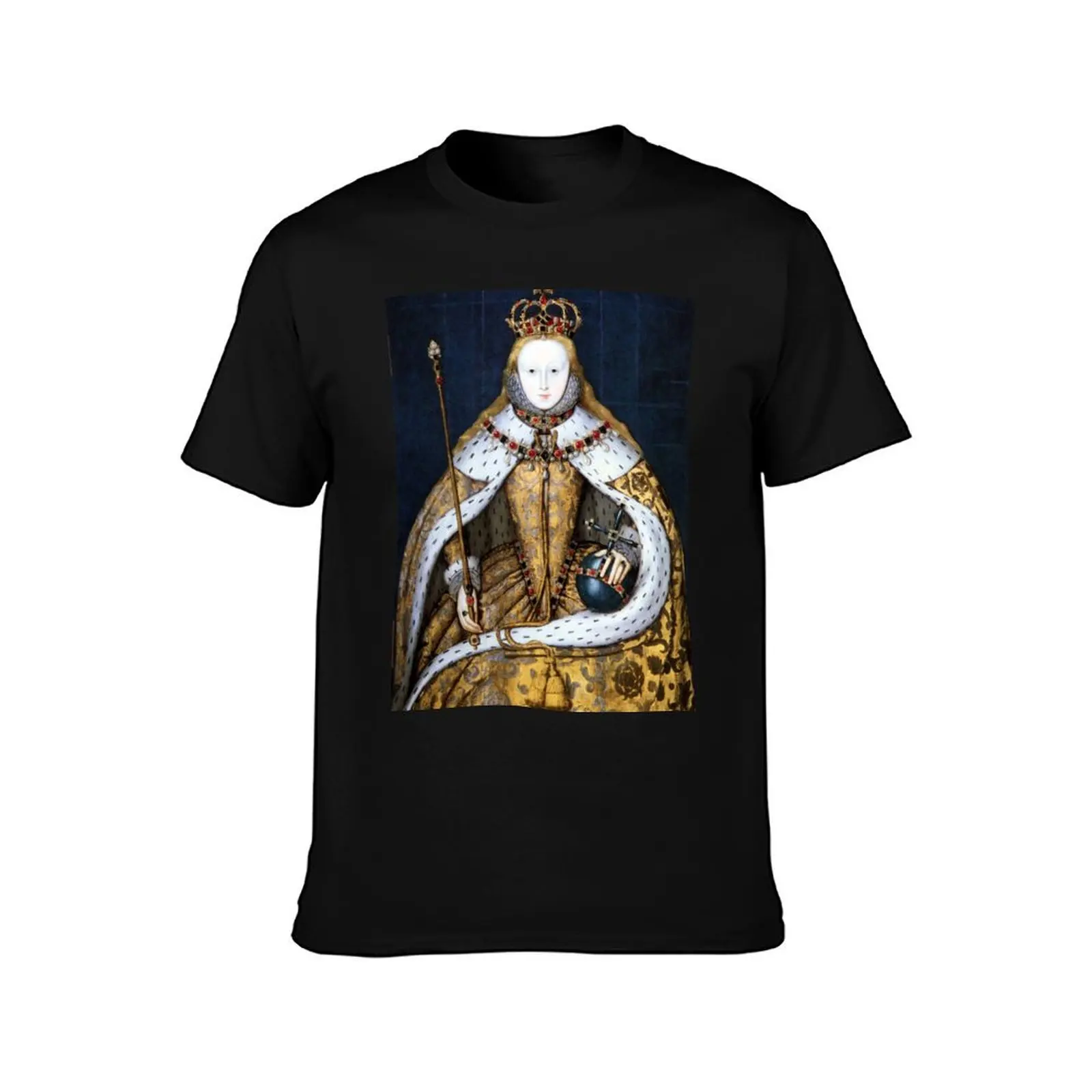 Queen Elizabeth I of England in Her Coronation Robe T-Shirt t shirts for man cotton soft T-Shirt