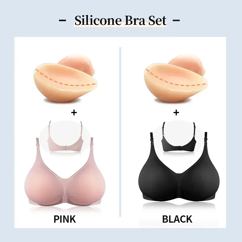 Big Silicone Breasts 2 in 1 Set Fake Chest Underwear Natural Big Breasts Simulation Anchor Crossdresser Influencer S Shape Body