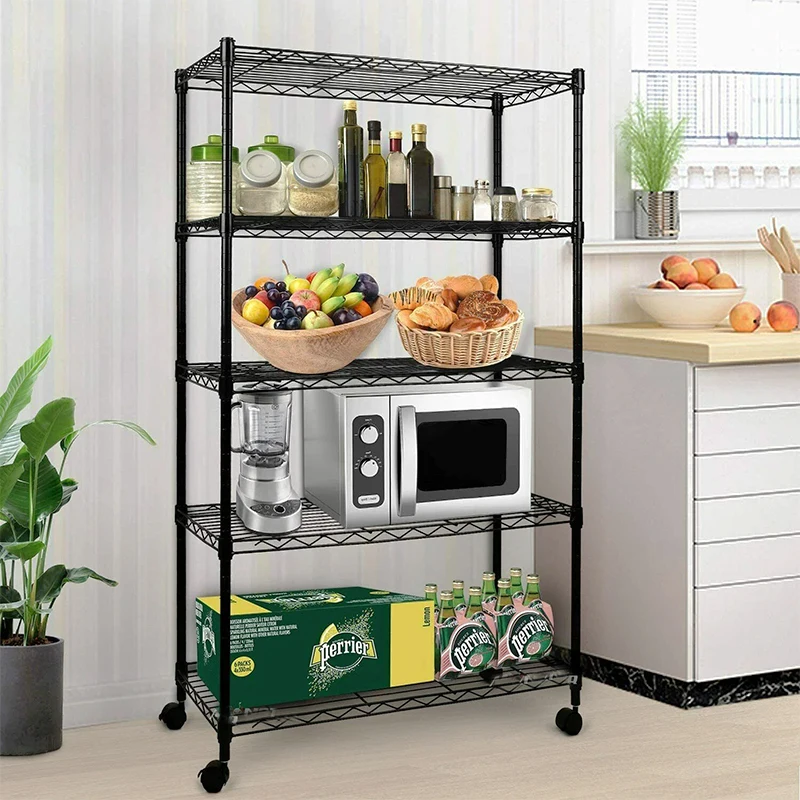 

Кухонная полка для хранения, напольная многослойная металлическая полка для хранения