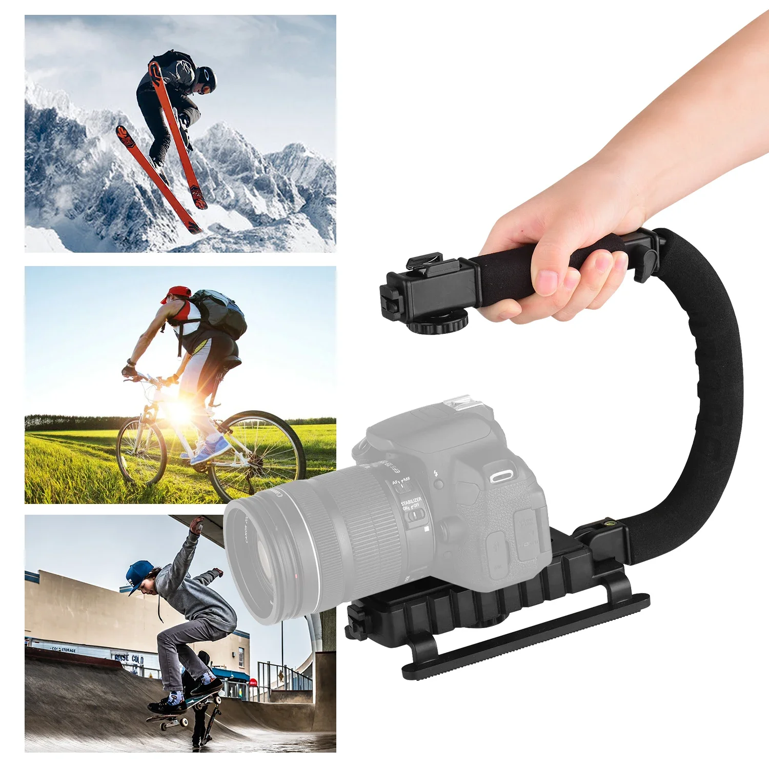 Action Stabilizer Grip Flash Bracket Holder Handle Professional Video Accessories for DSLR DV Camera Camcorder Smartphones