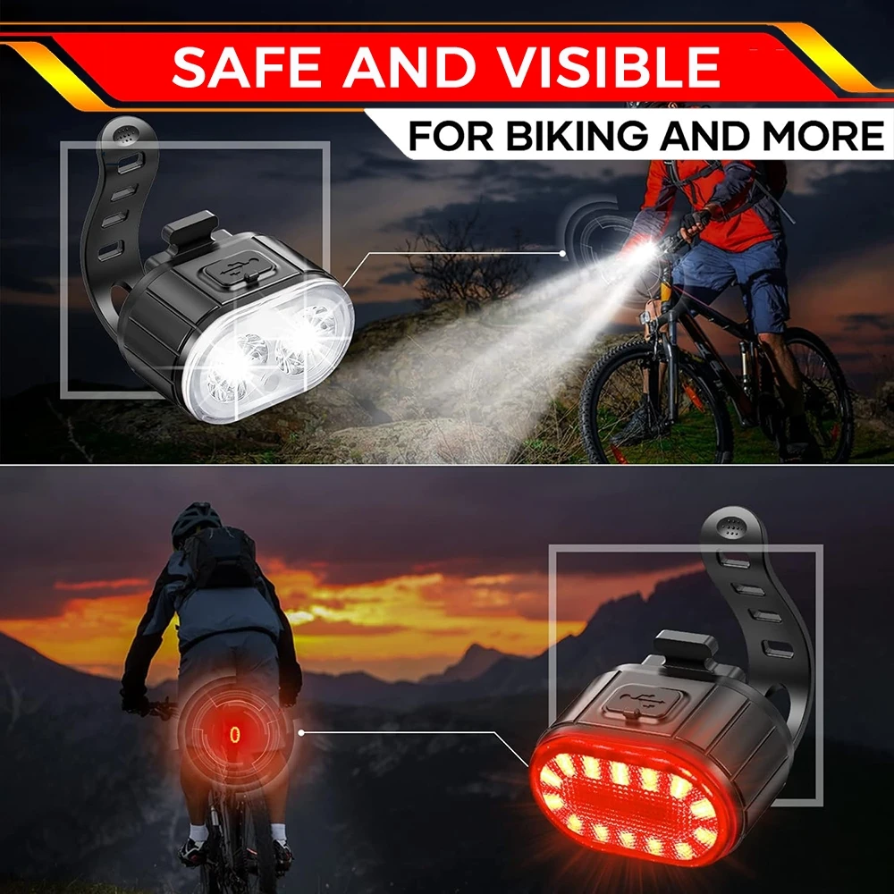 Mini Fahrrad Hinten Vorne Licht Set mit USB Radfahren Scheinwerfer Warnung LED Rücklicht für MTB Rennrad Elektrische Roller