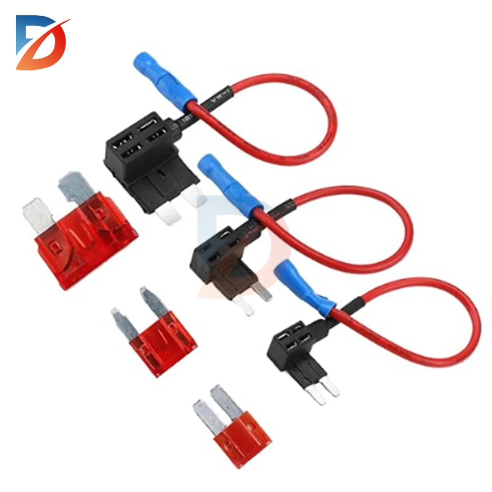 12V プラグイン車用ヒューズホルダー 10A ミニ標準 V-ACS フォードタイプ ATM ブレードヒューズ車用ヒューズホルダー追加回路 TAP アダプター