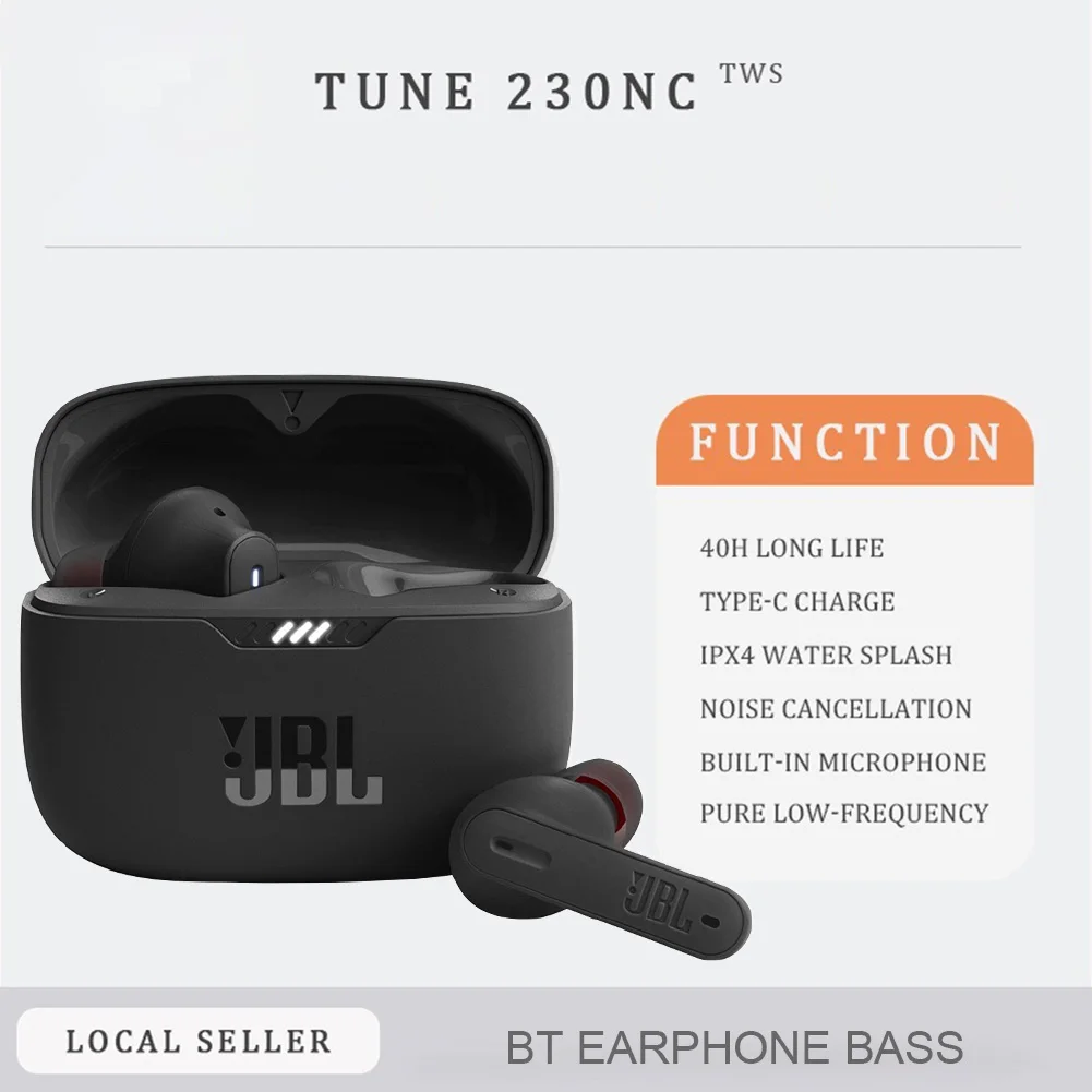 Wireless In-Ear Earbuds For JBL T230NC Bluetooth 5.2 Headset Stereo Bass Sports Earphone with Microphone Headphone Earbuds