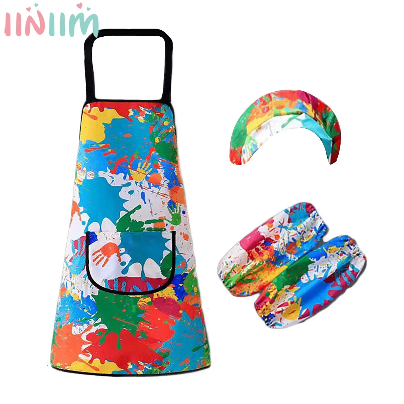 Kids Waterproof Mess-proof Painting Apron Painter Cosplay Costume Adjustable Strap Cooking Baking Eating Drawing Cover Bibs