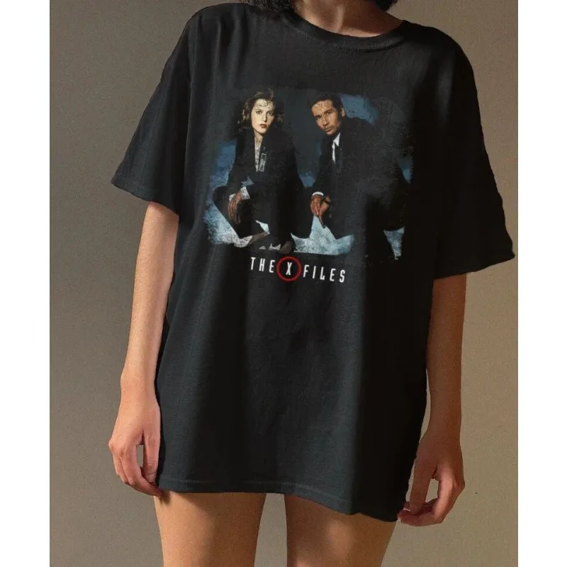 X-Files T-shirt: Scully and Mudd Pattern T-shirt - Y2K Style Men's T-shirt Summer New Style Suitable for Both Men and Women
