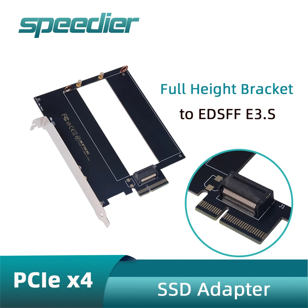 Speedier PCIe X4 To EDSFF E3.S PM1743 KCD7XR JE7T68 SSD Adapter Card with Full Height Bracket