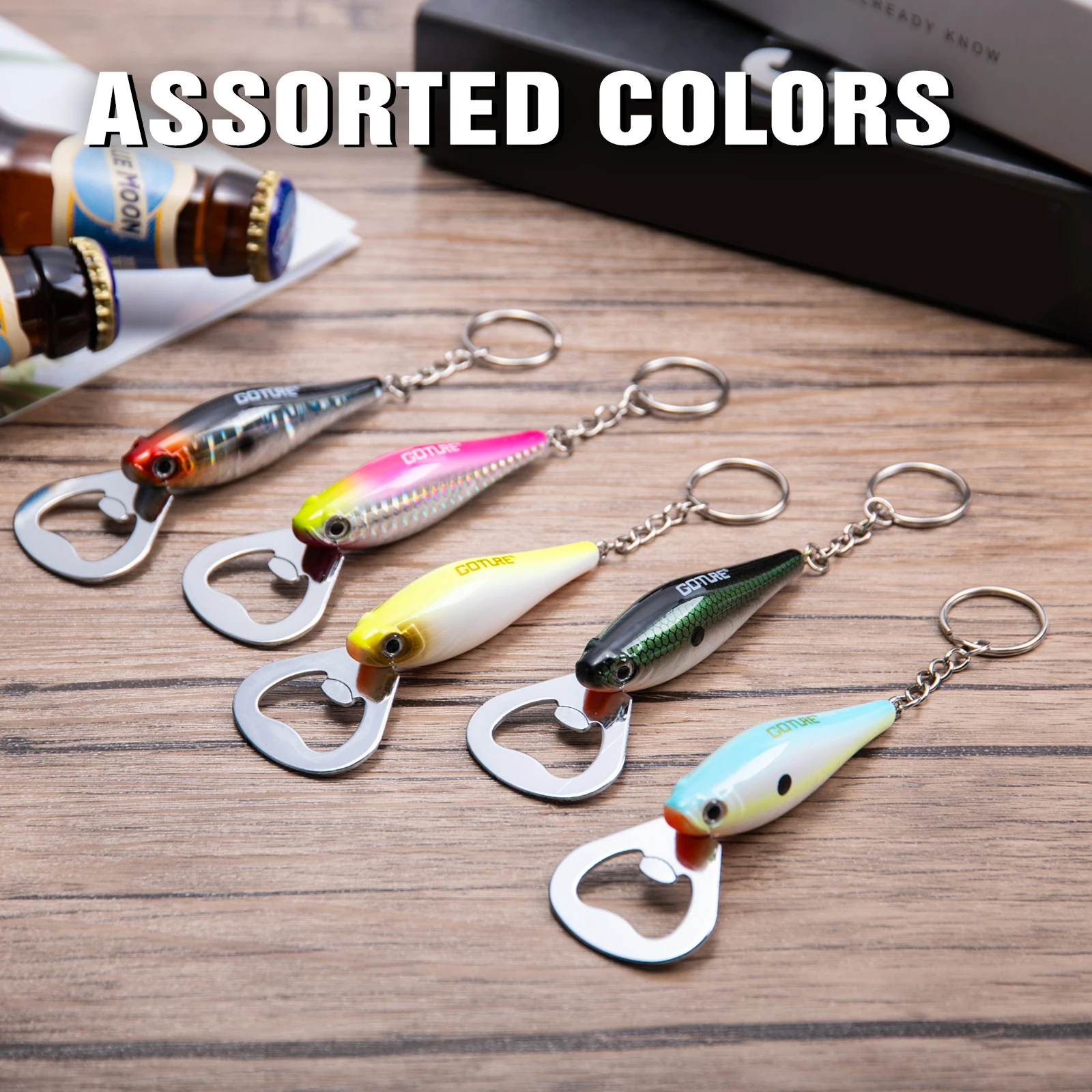 Goture 1pcs Fishing Lure Bottle Opener Stainless Steel Fish Pattern Fishing Accessory  for Beer Dining Bar Gadgets Kitchen Tool