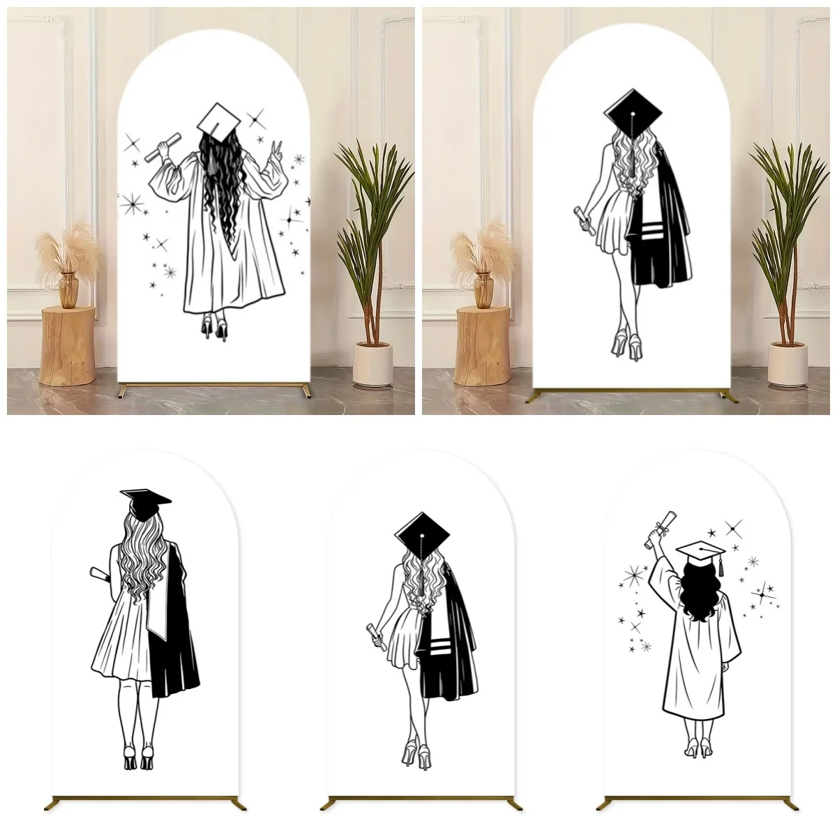 Custom Graduation Party Arch Cover Backdrop College Girl Deg