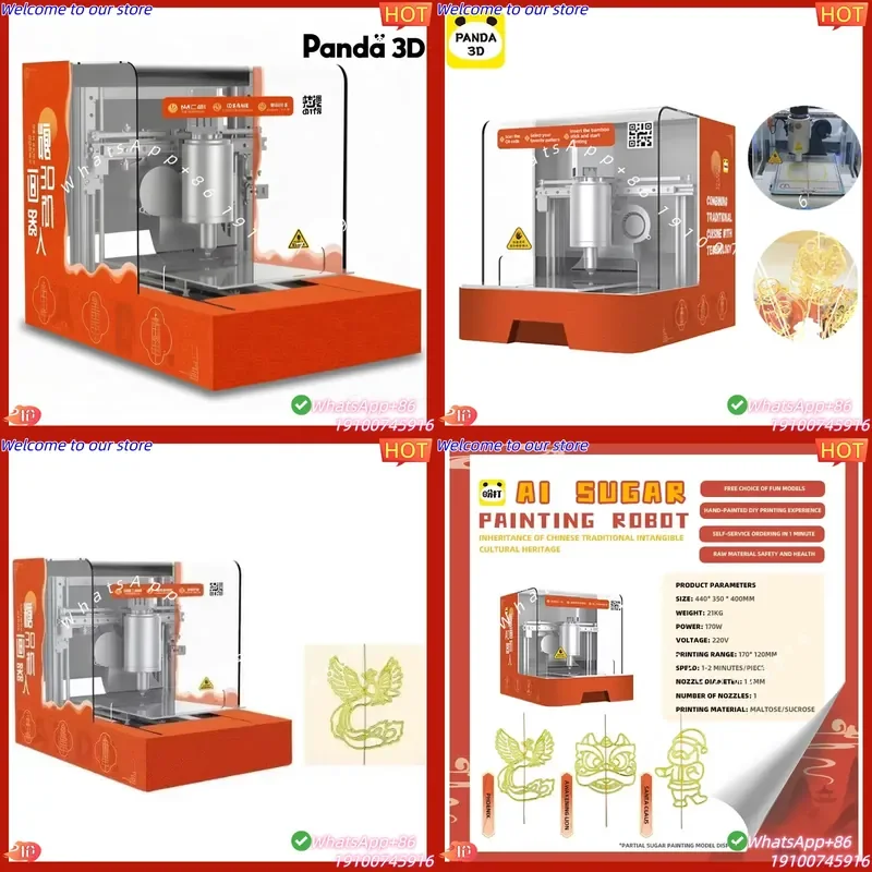 2026Hot New Popular Innovative Panda-3d Portable Automatic Electric 3D Printer Maltose Sugar Painting Machine AI Technology