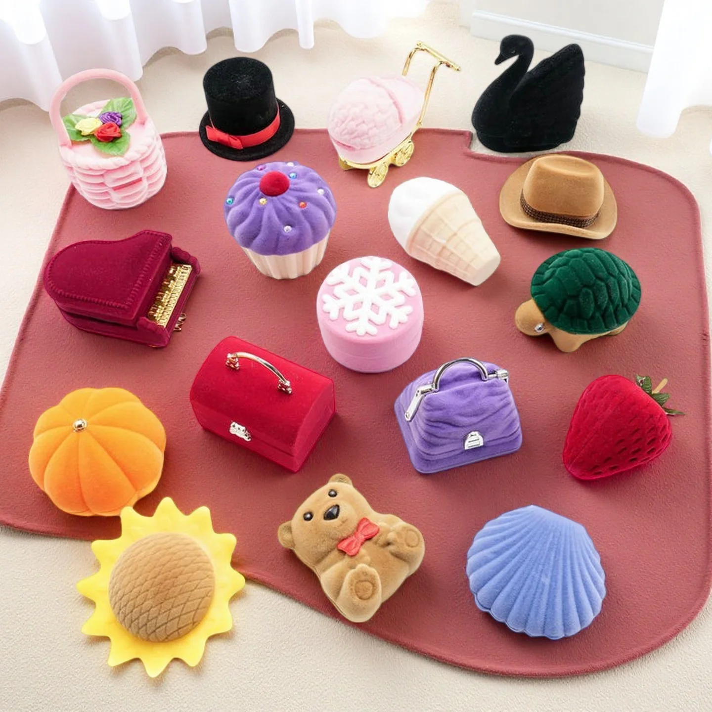 

Wedding Ring Box Cute Cartoon Small Jewelry Protector Case Ring Storage Gift Box for Wedding Engagement Ring Valentine's Day