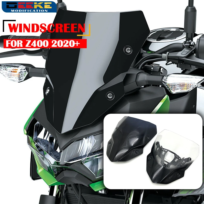 

Motorcycle Accessories Sports WindScreen Windshield Viser VIsor Wind Deflectors Fits For Kawasaki Z400 2020 2021