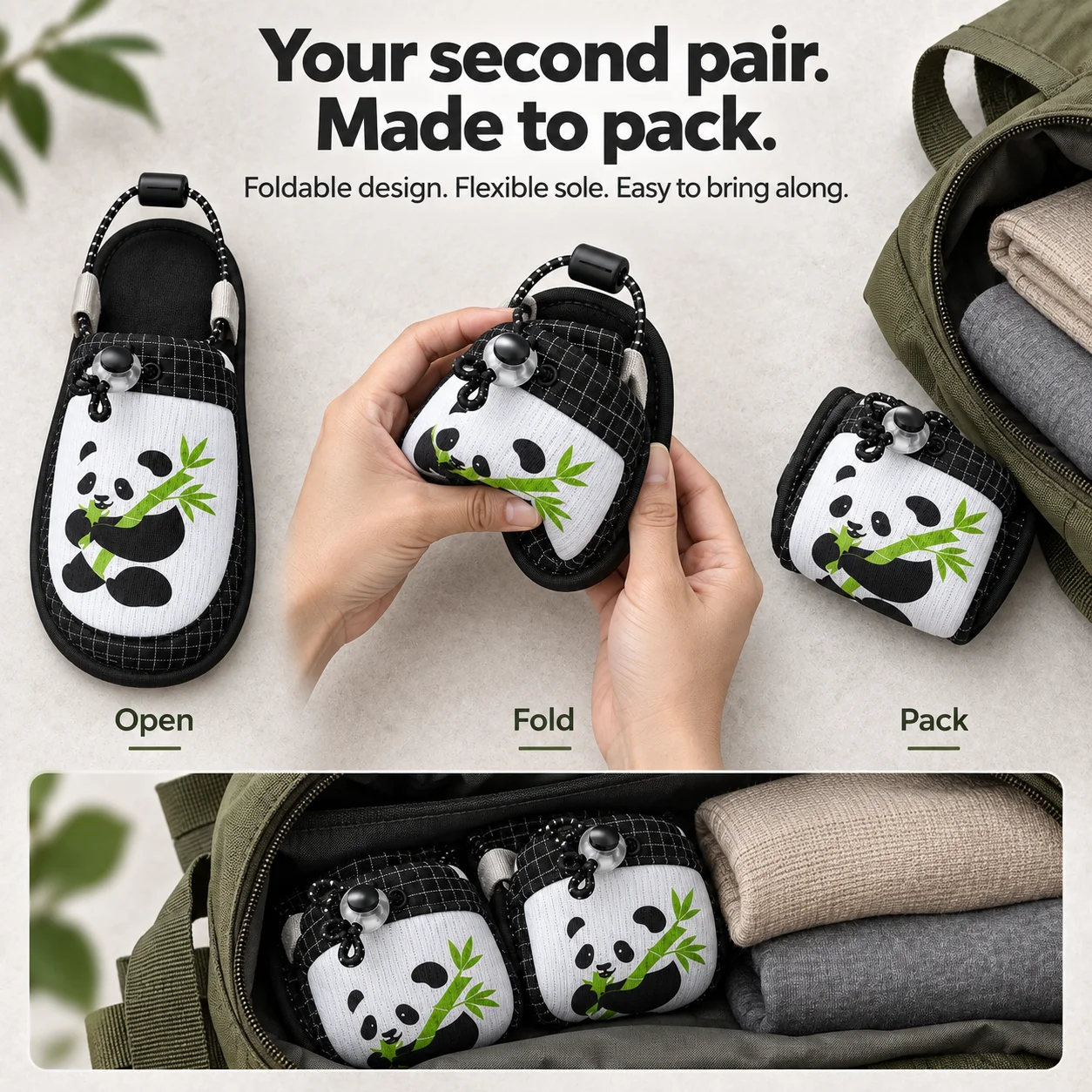 Ultralight Foldable Travel Slippers Portable for Beach Camping Wading Travel Quick Dry Slippers for Outdoor Stream Trekking