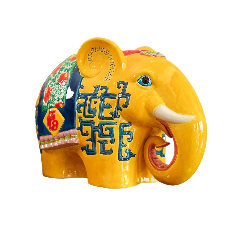 Year of the Horse business enterprise gift set rich Ruyi Guochao merchandise handmade home mid-to-high-end ceramic elephant