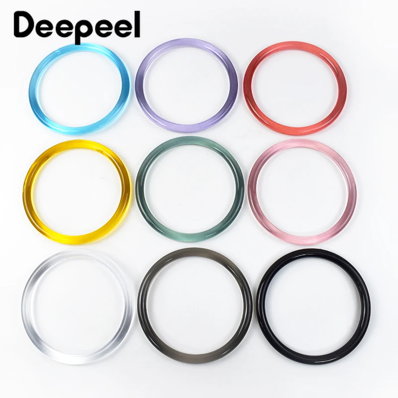 2/4/10Pcs Deepeel 10cm Acrylic Round Bag Handle Plastic Transparent Handbag Purse Handles Resin Rings DIY Handmade Accessories