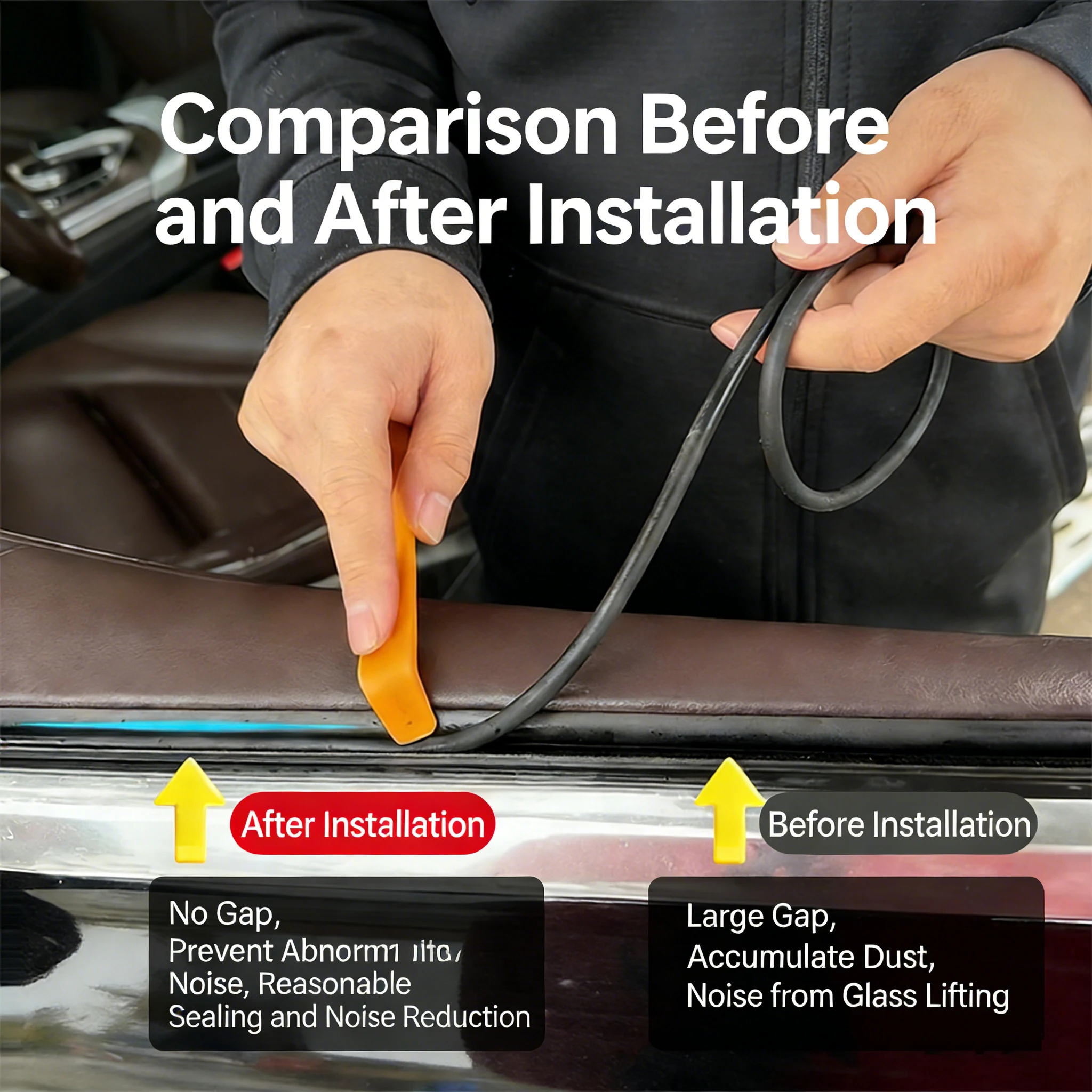 

New Update Car Window Seal Strip Car Side Window Sealing Strip Rubber Side Window Filler Noise Insulation Weatherstrip Sealant