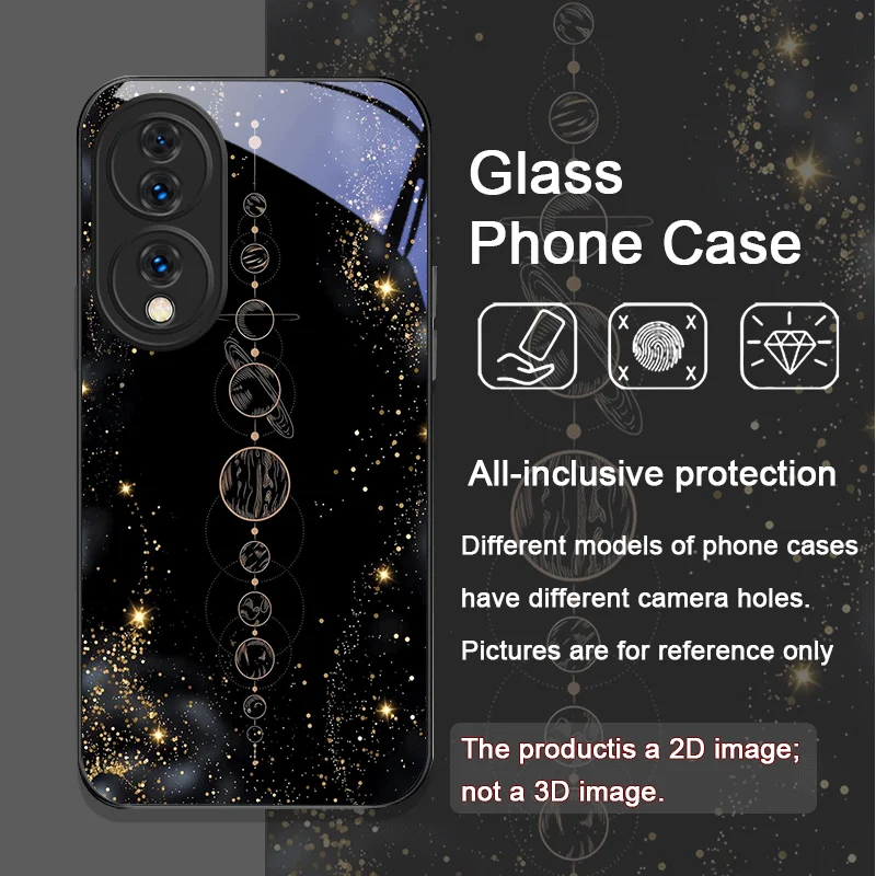 Mystical Starry Sky and Moon Pattern Tempered Glass Phone Case for Redmi Note 15 Pro+ 14 13 12 11T PRO 10 Lite 15C 14C 13C Cover view 6