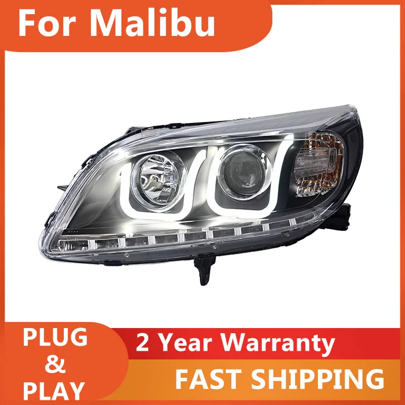 

KOWELL автомобильный Стайлинг для фар Malibu DRL указатель поворота ближнего и дальнего света линза проектора