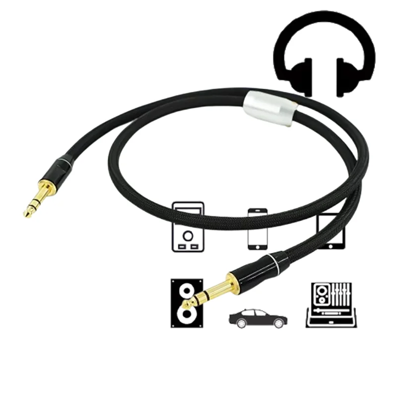 

4N Pure Ag 1101A Stereo Cable: 6.5mm Shielded Core for Guitar/Mixer/Amplifier