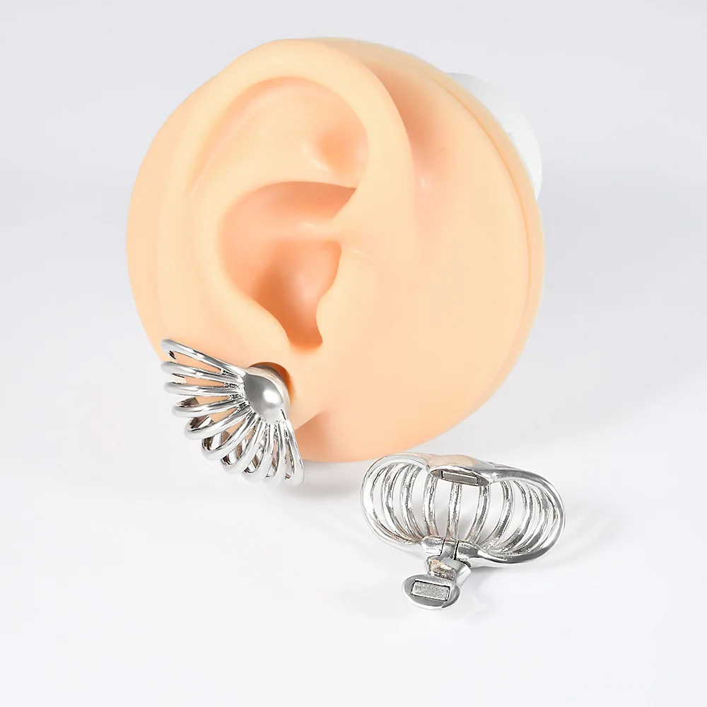 

1 пара простых полых многослойных дугообразных магнитных бабок из нержавеющей стали с цветными серьгами с отверстиями для крепления