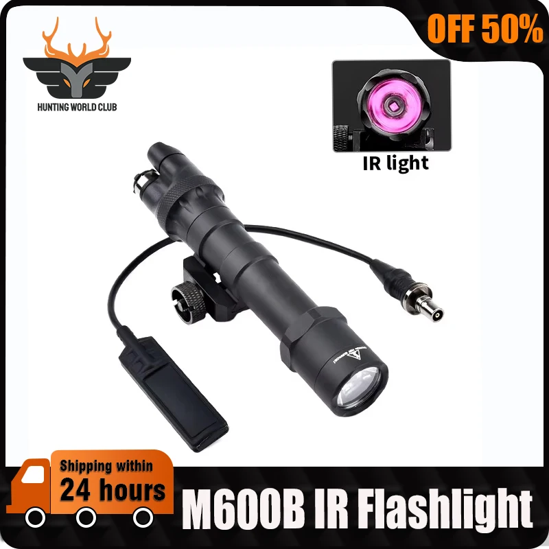 WADSN M600 M600B Tactical Flashlight IR LED Light Hunting Weapon Airsoft Accessroy Pressure Switch Fit 20mm Picatinny Rail