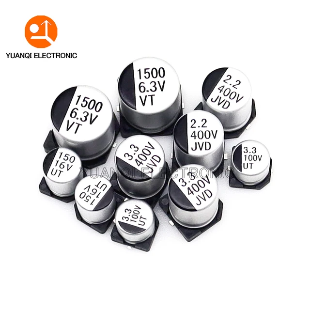10PCS/LOT SMD Aluminiowy kondensator elektrolityczny 10V 16V 25V 35V 50V 63V 100V 400V 10UF 22UF 68UF 100UF 220UF 330UF 1500UF 2200UF