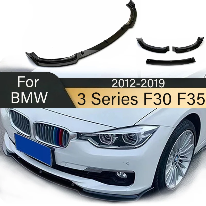 

3PCS for BMW 3 Series F30 F35 2012-2019 Car Front Bumper Spoiler Shovel Skirt Board Splitter Blade Body Kit Deflector Lip Tuning