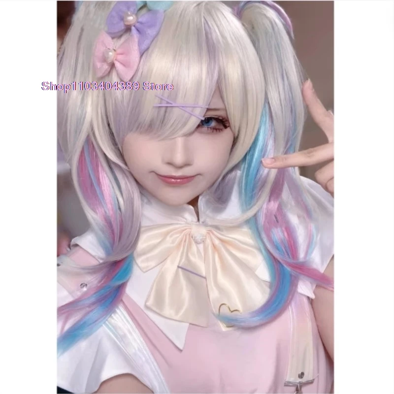 Game NEEDY GIRL OVERDOSE KAnge Cosplay Costume Super Cute Pink Dress Role Cosplay Complete Set