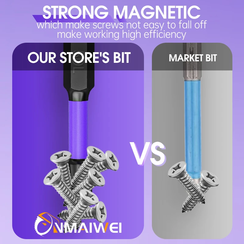 Imagem -03 - Magnetic Anti-slip Phillips Screwdriver Bit Grupo Hex Shank Longo Cross Impact Driver Bit para Power Drilling