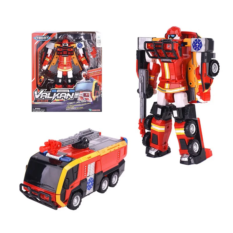 

Big Overseas Version Tobot Transformation Robot to Car Toys Korea Cartoon Brothers Anime Tobot Deformation Car Bulldozer Toys