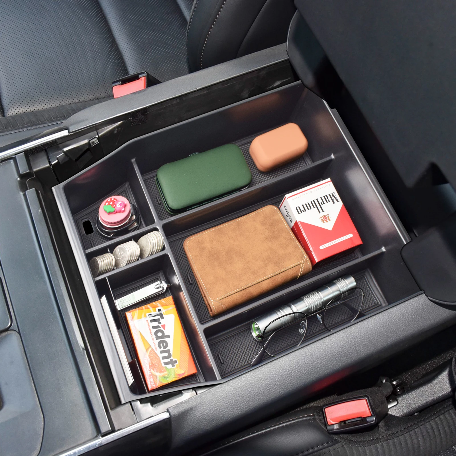 Center Console Organizer for Ford F150 2021 2022 2023 2024 Armrest Car Storage ABS Accessories Storage Insert Tray Secondary Box