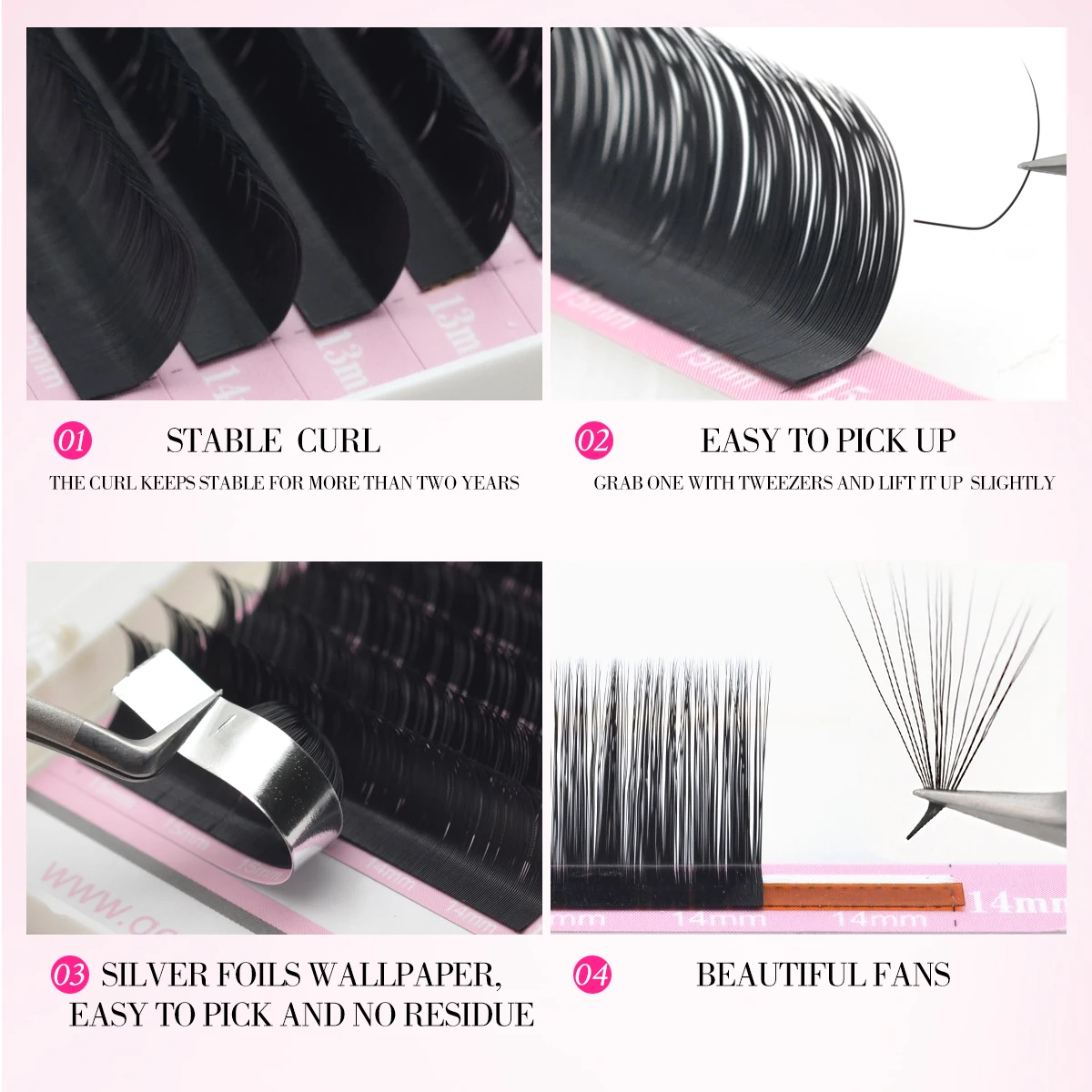 Qeelasee Wimperextensions L L+ LC LD Krul Nertsen Mat Zwart Natuurlijk Zacht PBT Individuele Wimpers Make-up Klassieke Valse Wimpers