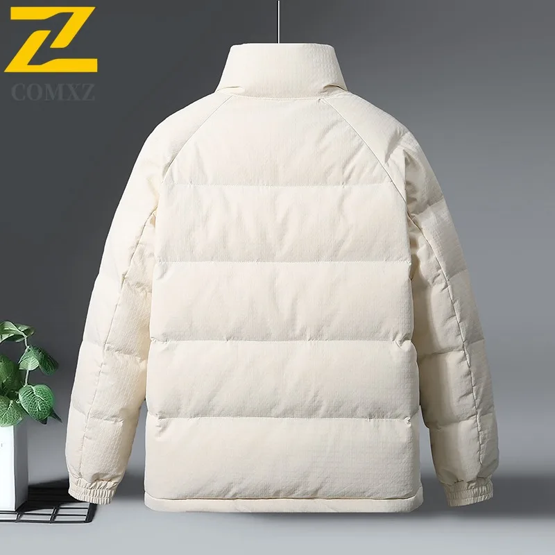 COMXZ Puffer Jacket 2025 Warm Thickened Windproof Travel Parker Coat Snowy Versatile Cold-Resistant Winter Jacket Men's Clothing