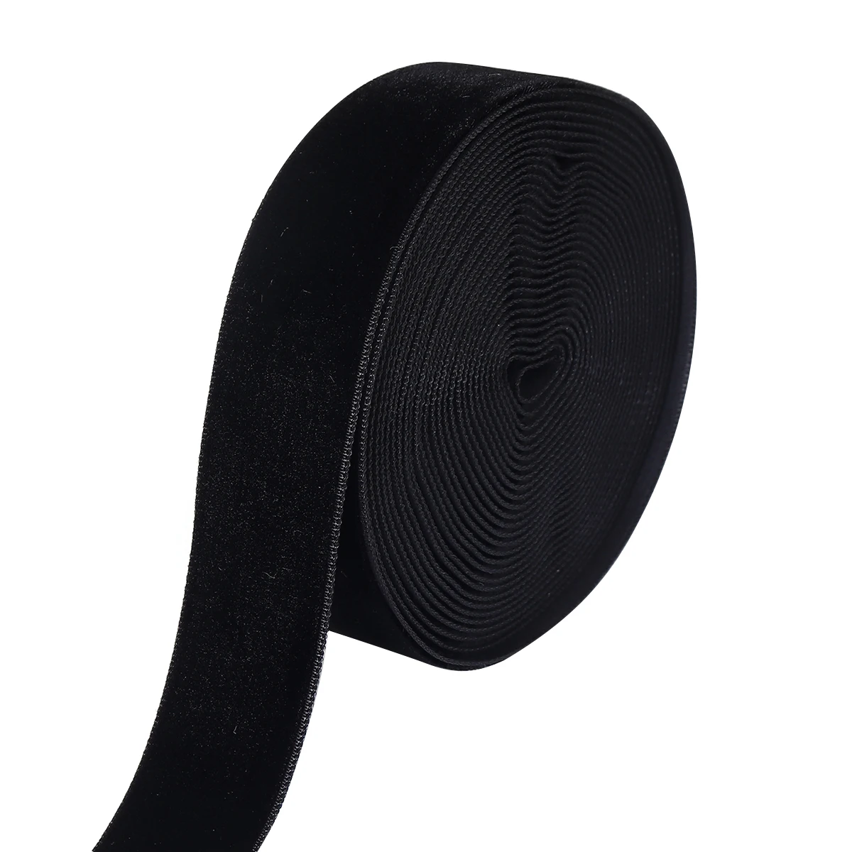5-10 Yards/Rolle Samtbänder Schwarz Weinrot Farbe Single Face Beflockung Gurtband für DIY Weihnachten Handwerk Verpackung Dekoration – Detail 9