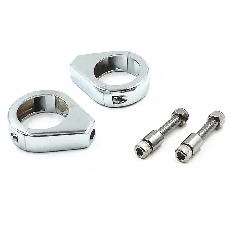 Motorcycle Chrome Plastic Turn Signal Mount Bracket 41mm Fork Relocation Clamp Scooter Offroad For Honda Yamaha Suzuki Kawasaki