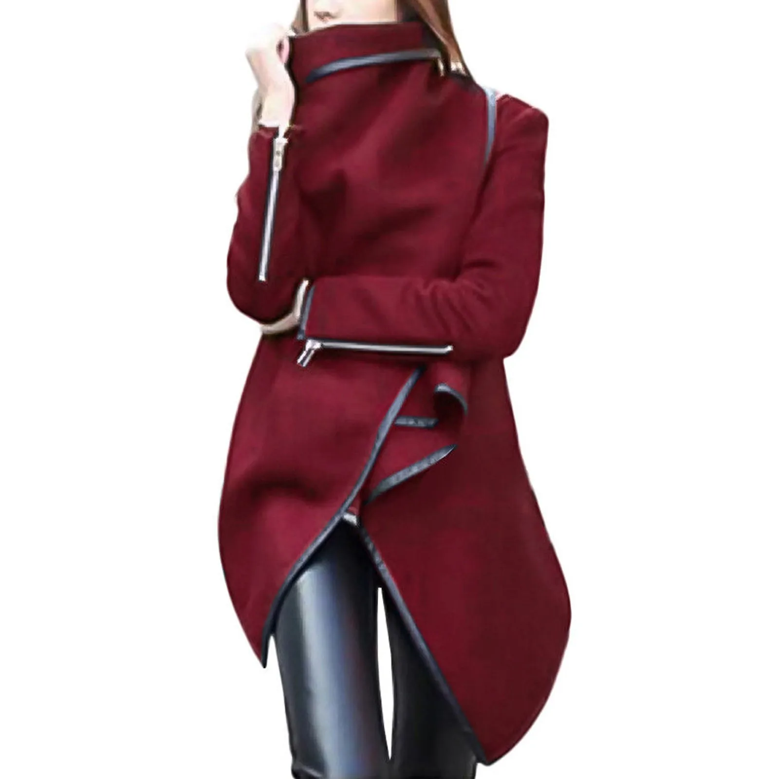 Mulheres trench coat longo cashmere casacos trench casaco de lã feminino lã quente manga longa casaco de lã blusão