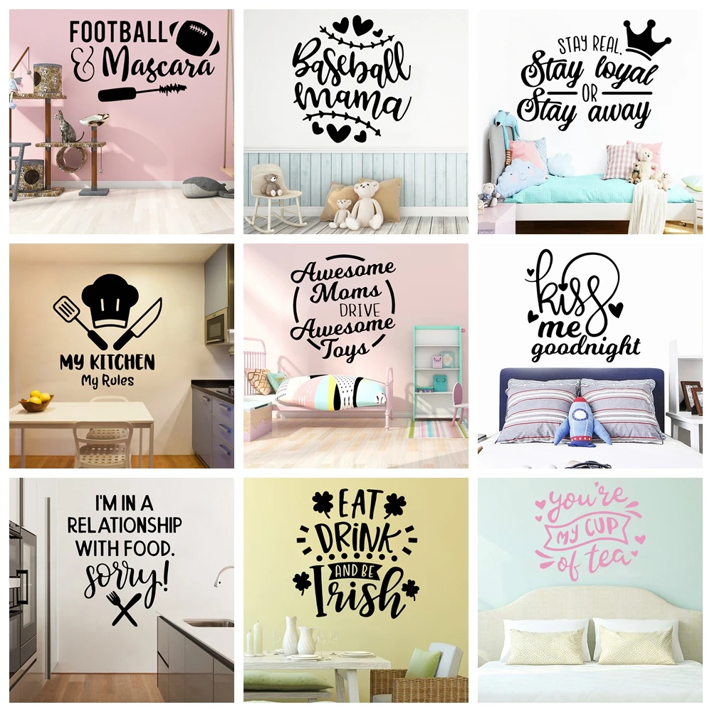 

1 шт. значимый семейный текст, настенная наклейка, Фреска для детской комнаты, украшение на стену, роспись, Прямая поставка