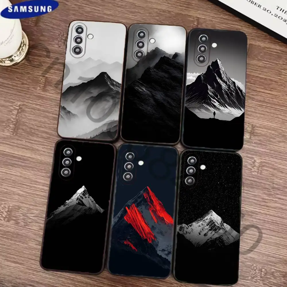 Black Mountain   Phone Case for Samsung Galaxy S21 22 23 Ultra Plus S24 25 26 FE Lite TPU Protector