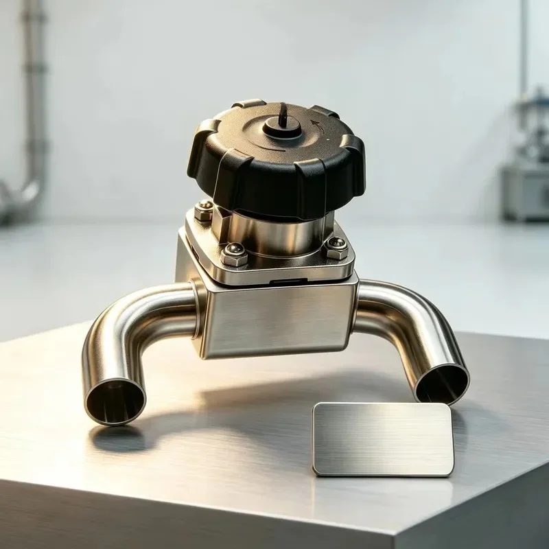 1.5 Inch 316L Stainless Steel Manual 3 Way Diaphragm Valve U Type Tri Clamp Sanitary Valve with Forged Integrated Body for
