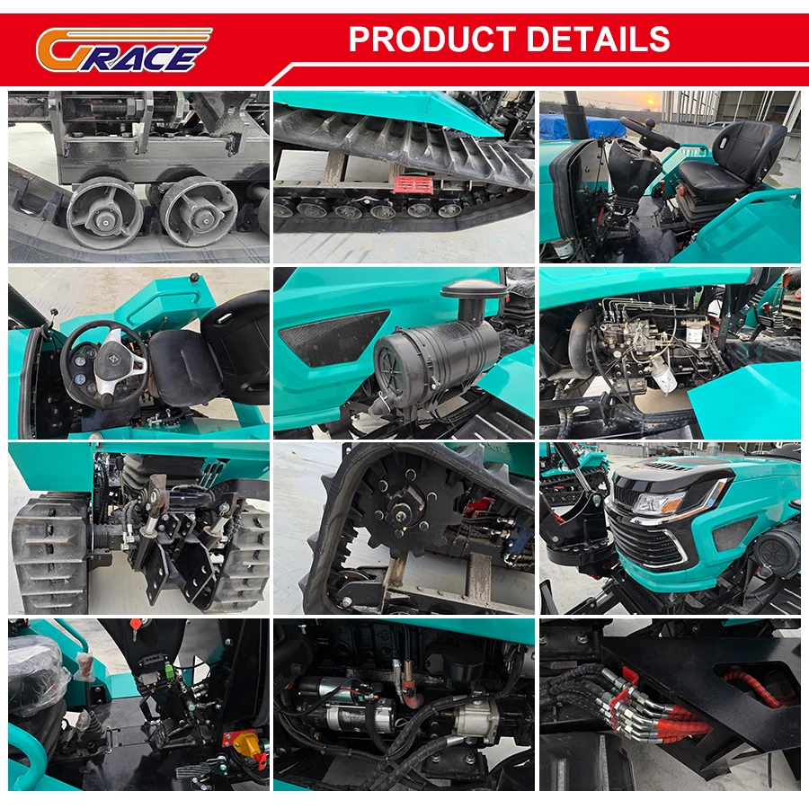 Peternakan Kecil Cina Terlacak Traktor Mini Pertanian Naik Mesin Pembuat Punggung Kultivator Perayap