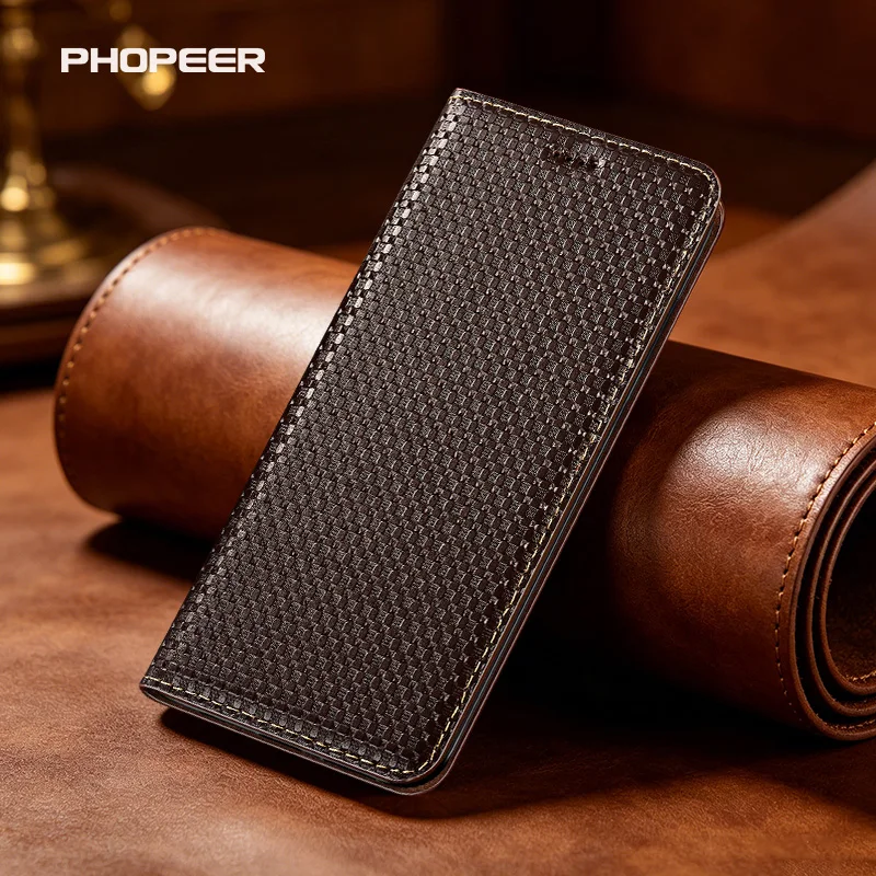 

Luxury genuine leather Grass mat texture flip case for Tecno Spark 40 30 20 10 9 8 7 6 C Pro Plus 4G 5G Air magnetic phone case