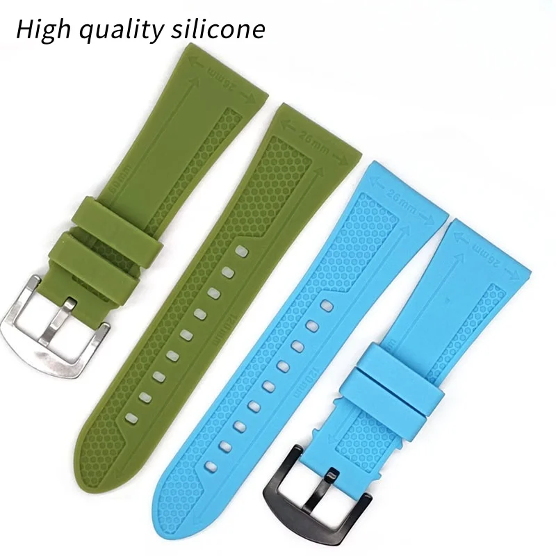 Silicone Watch Band 20mm 22mm 24mm 26mm Soft Universal Rubber Watch Strap For Panerai Omega Hauwei Sport Bracelet Accessories