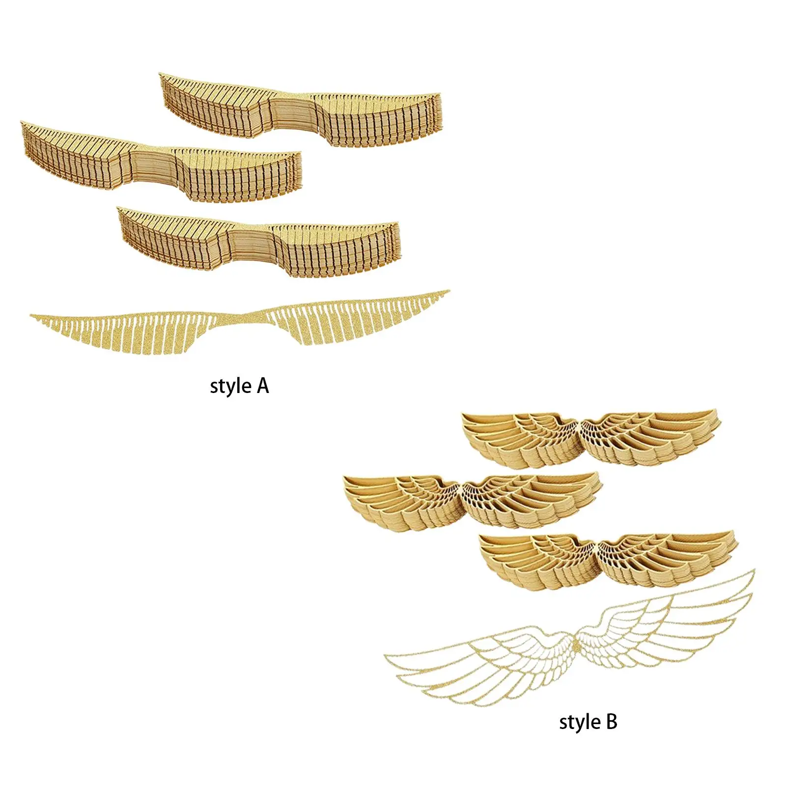 Shimmering Golden Wing Cake Decorations for Festive Celebrations