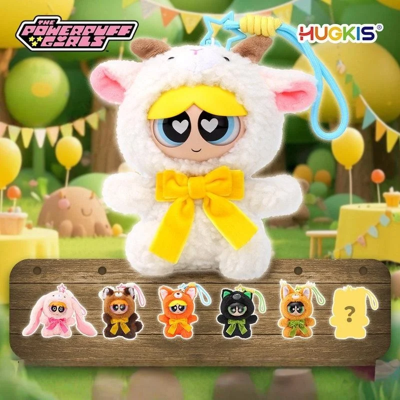 

HUGKIS The Powerpuff Girls Forest Party Plush Blind Box Keychain Vinyl Face Plush Pendant Collectible Trendy Toy For Anime Fans