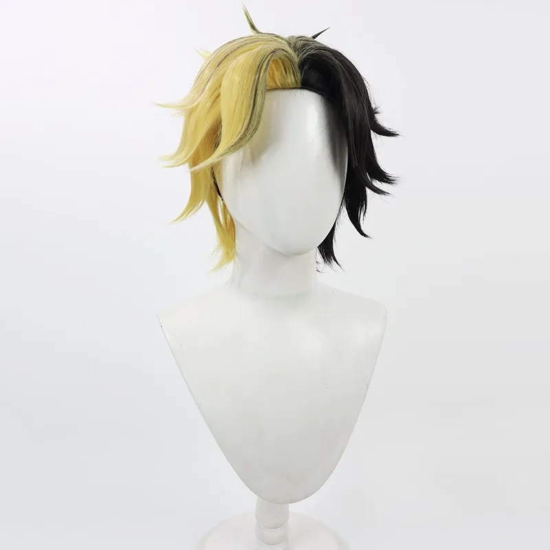 Anime Mashle Magic Muscles Rayne Ames Cosplay Wig Magic Academy Black Yellow hair costumes