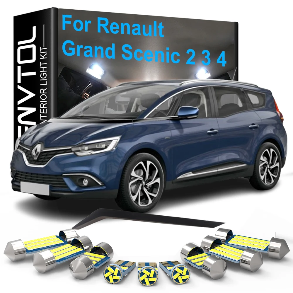 

Car LED Interior Light Kit Canbus For Renault Grand Scenic 2 3 4 IV III II MK3 2003-2024 Auto Dome Trunk Door License plate Lamp