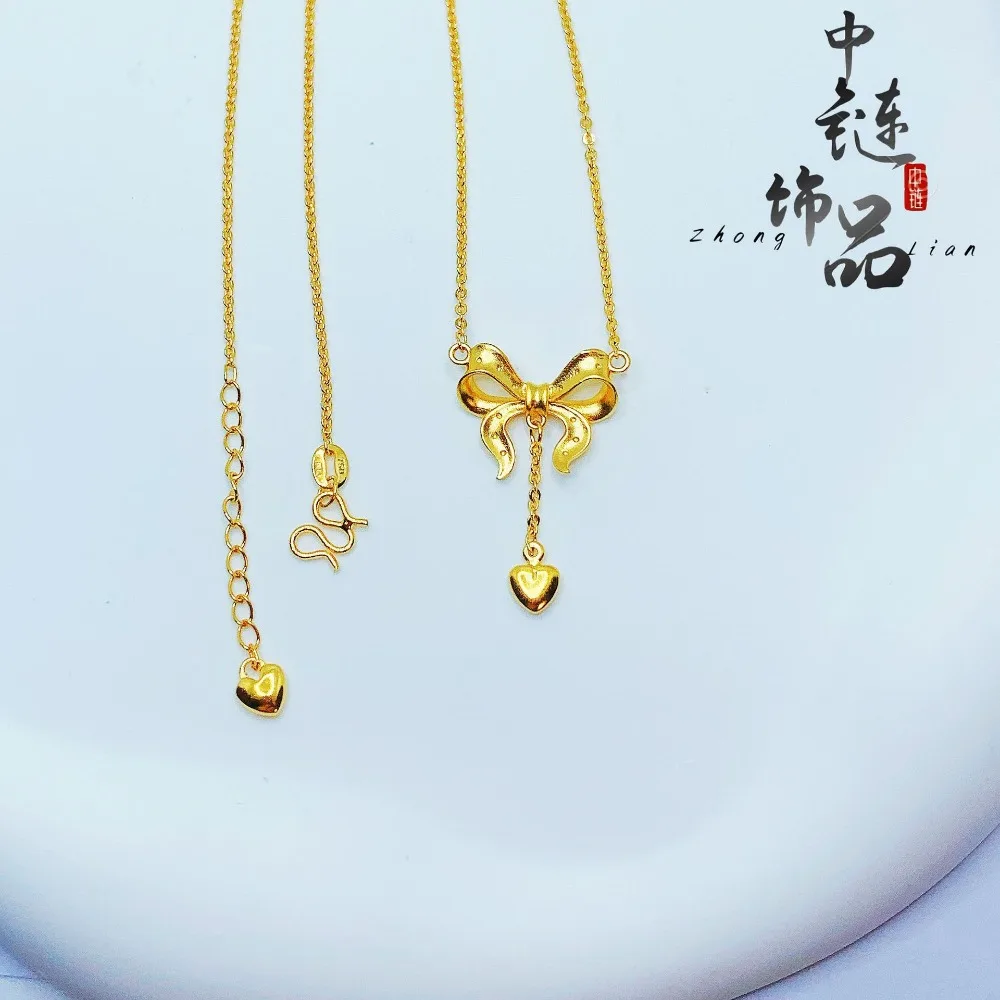 Princess necklace net red vitality girl lovely wind butterfly love 9999gold